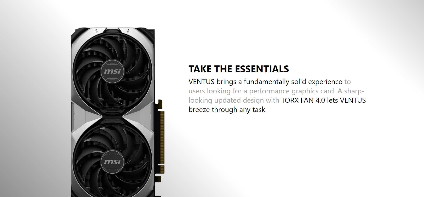 A large marketing image providing additional information about the product MSI GeForce RTX 4070 SUPER Ventus 2X OC 12GB GDDR6X - Black - Additional alt info not provided